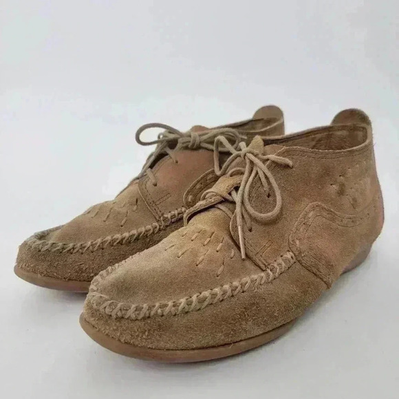 Minnetonka Brown Suede Ankle Moccassin Booties - 7.5 - Picture 5 of 9